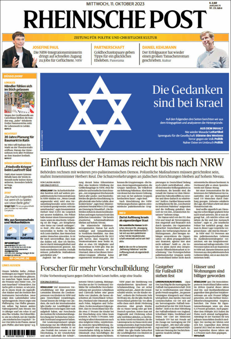 Portada de Rheinische Post (Alemania)