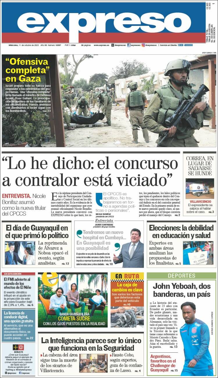 Portada de Expreso (Ecuador)