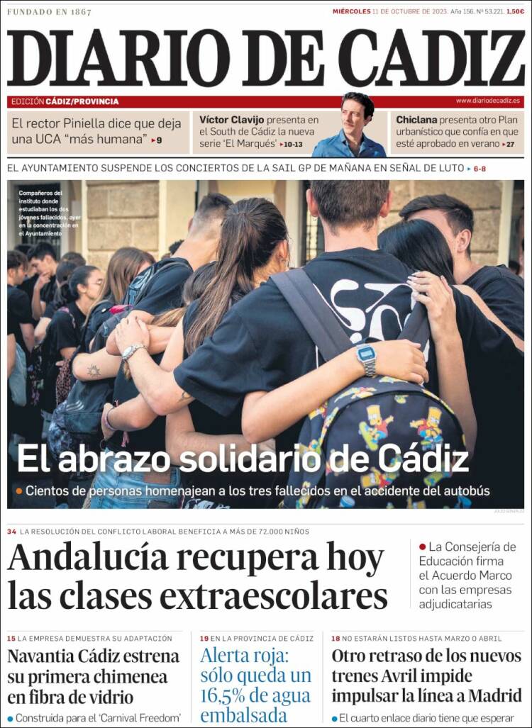 Portada de Diario de Cádiz (España)