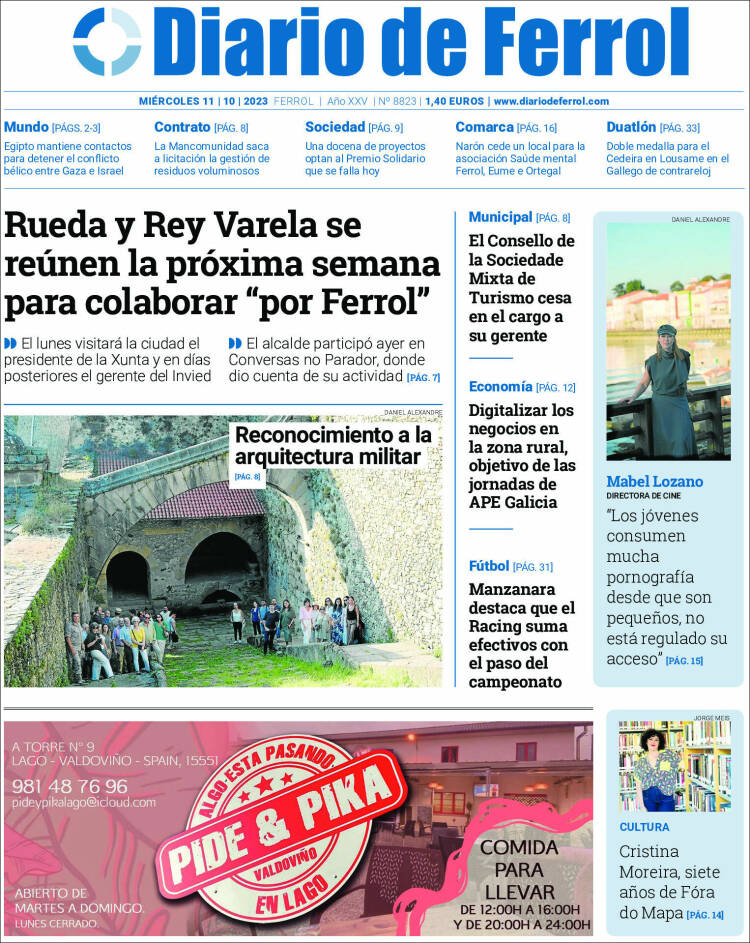 Portada de Diario de Ferrol (España)