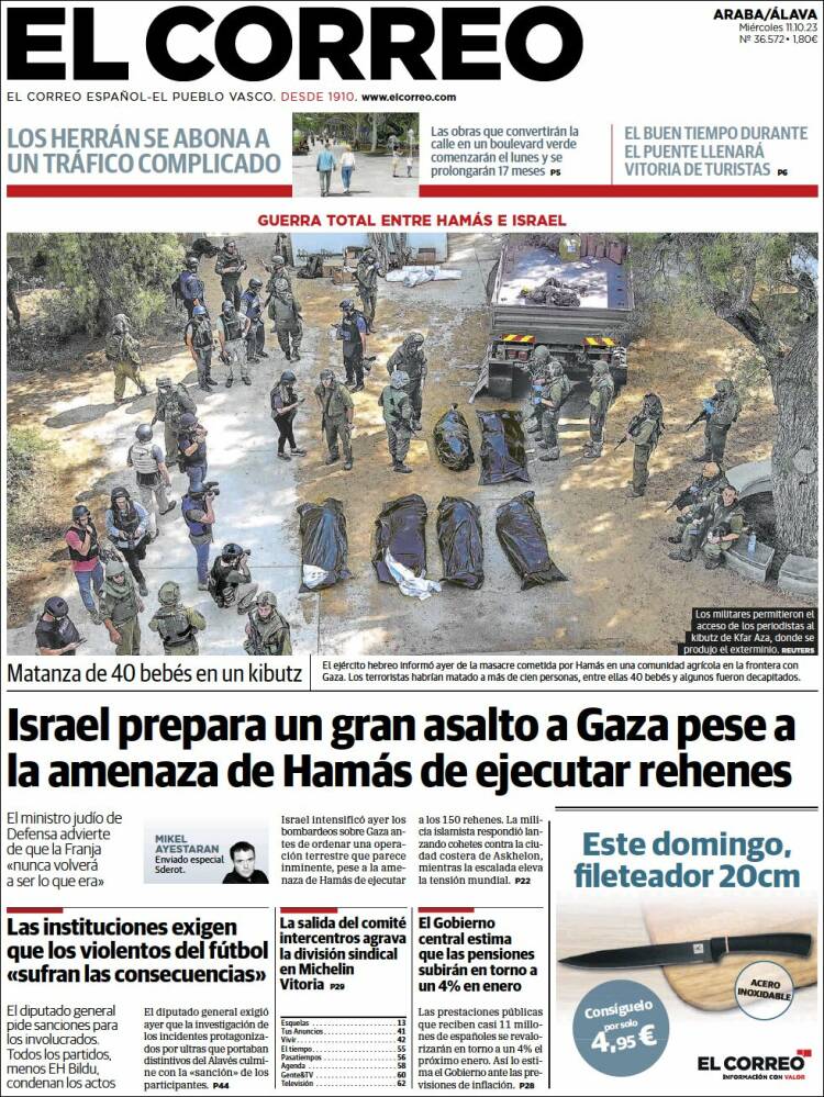 Portada de El Correo - Álava (España)