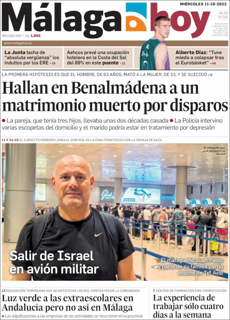 Portada de Málaga Hoy (España)