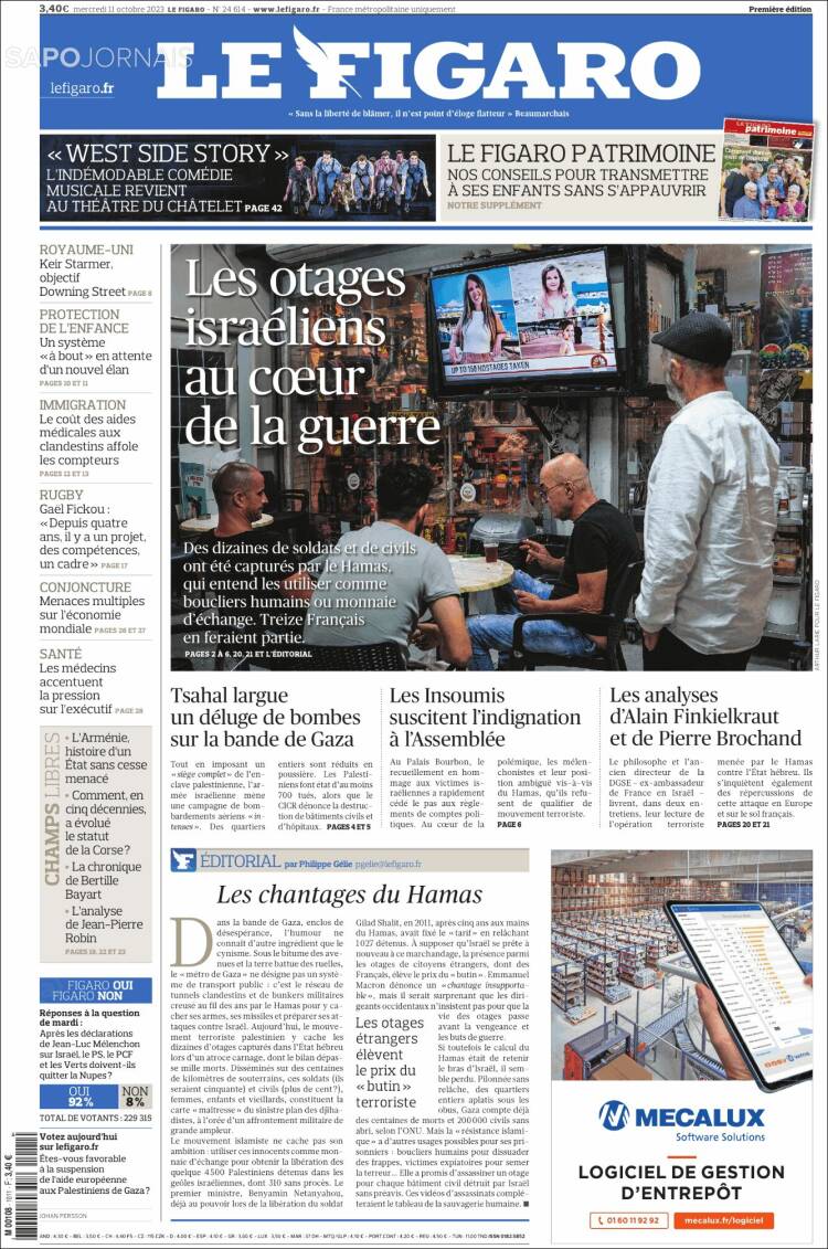 Portada de Le Figaro (Francia)