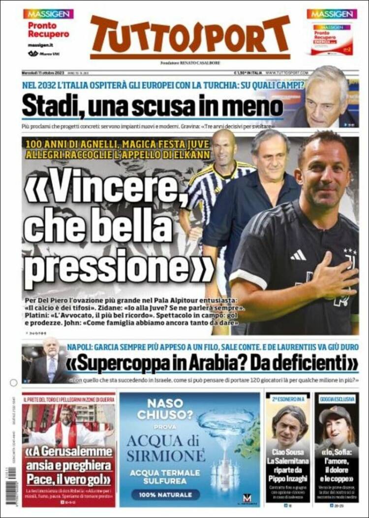 Portada de Tuttosport (Italia)