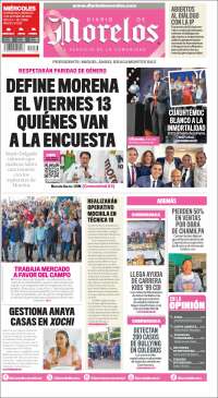 Portada de Diario de Morelos (México)