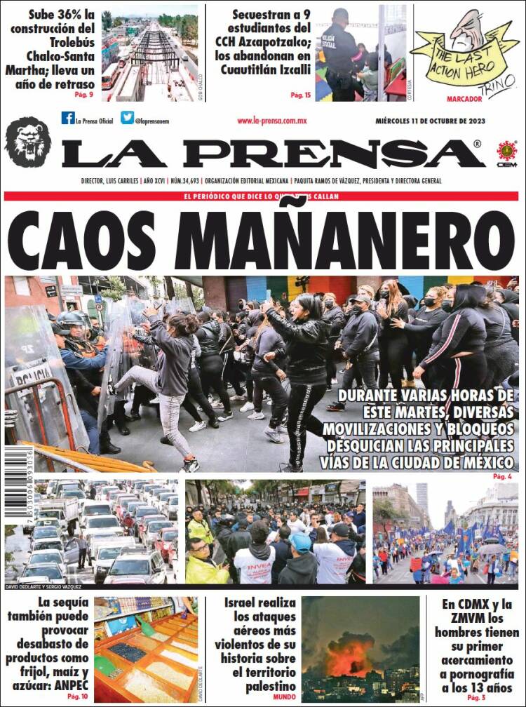 Portada de La Prensa (México)