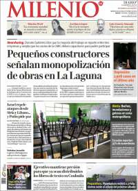 Portada de Milenio - Laguna (México)