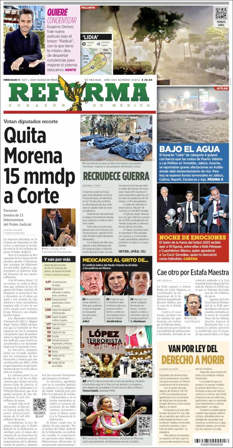 Portada de Reforma (México)