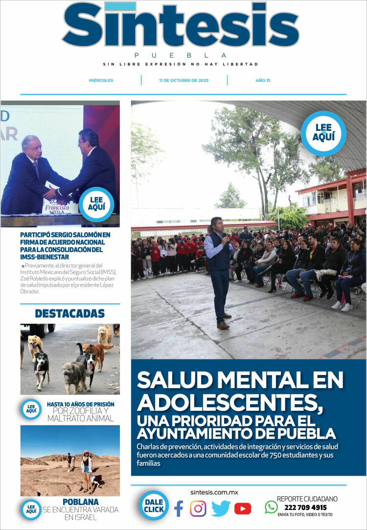 Portada de Síntesis - Puebla (México)