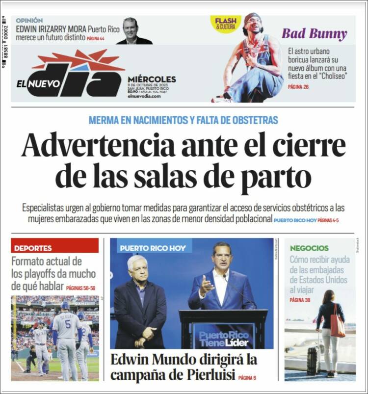 Portada de El Nuevo Día (Puerto Rico)