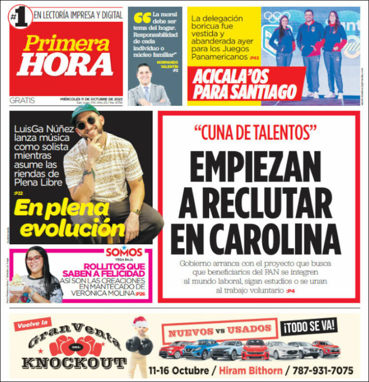 Portada de Primera Hora (Puerto Rico)