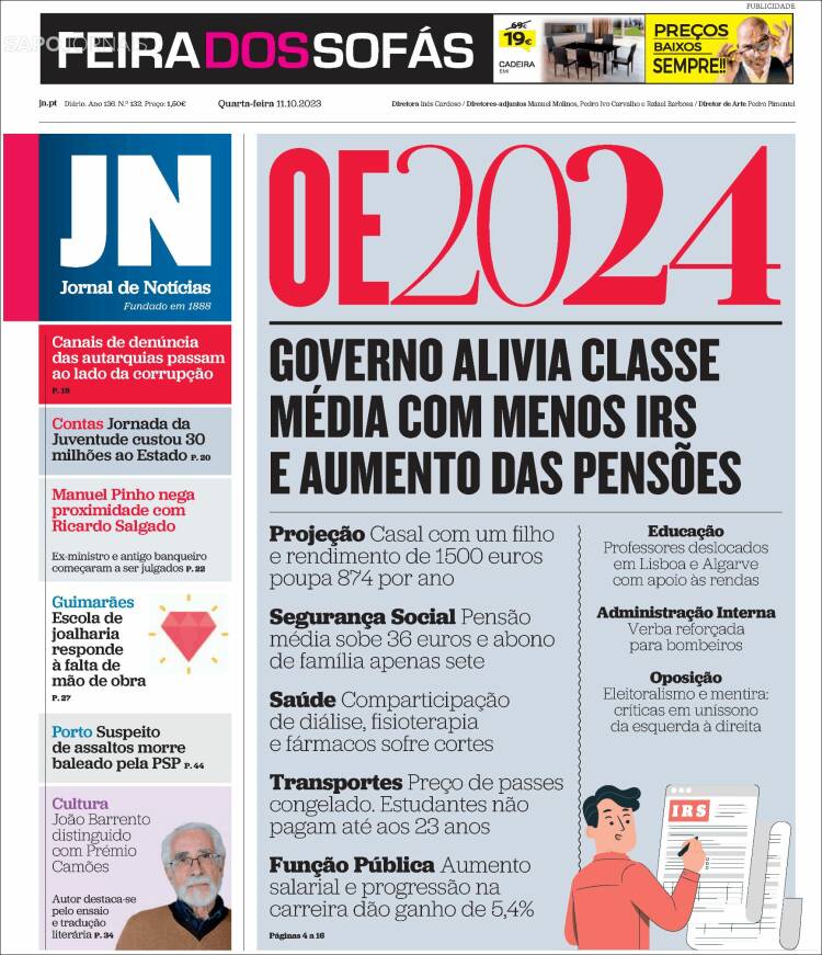 Portada de Jornal de Notícias (Portugal)