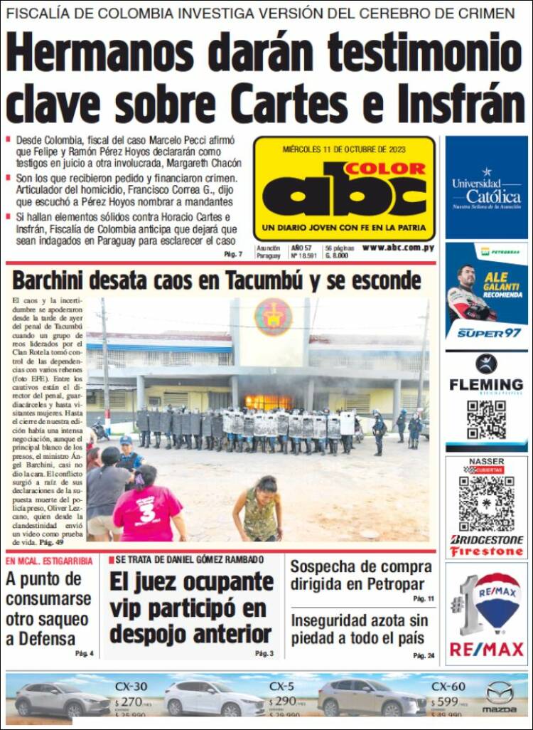 Portada de ABC Color (Paraguay)