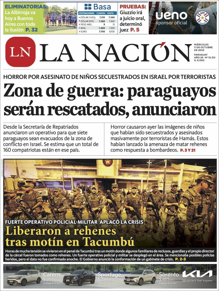 Portada de La Nación (Paraguay)