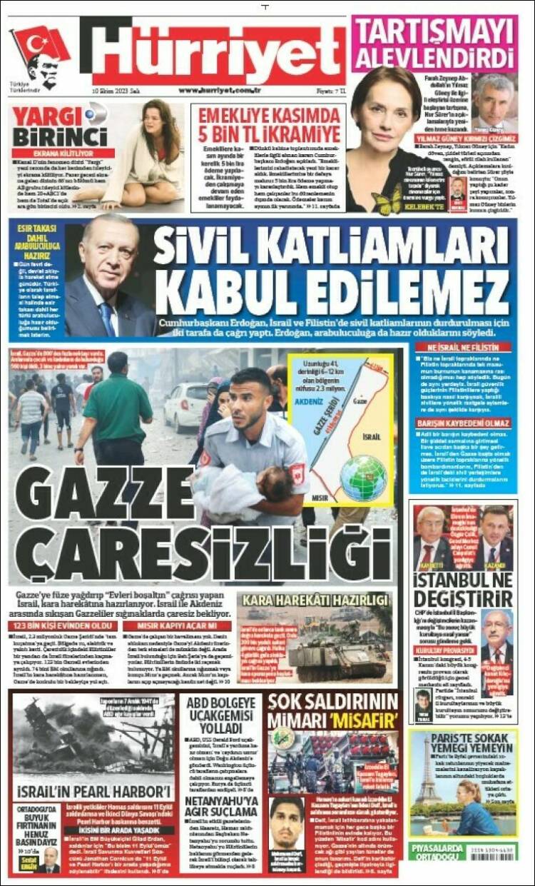 Portada de Hürriyet (Turquía)