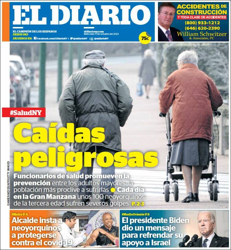 Portada de El Diario NY (USA)