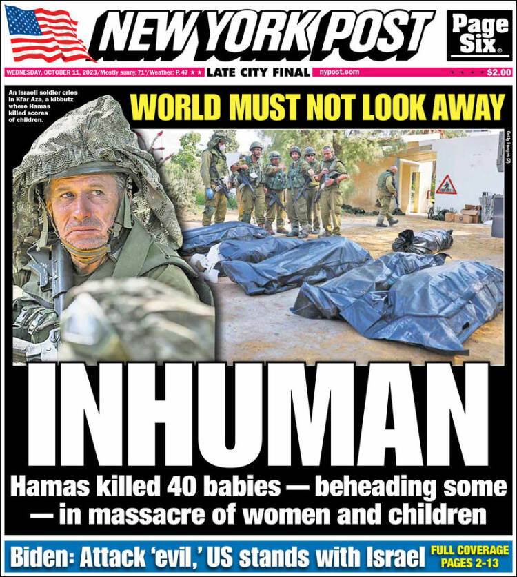 Portada de New York Post (USA)