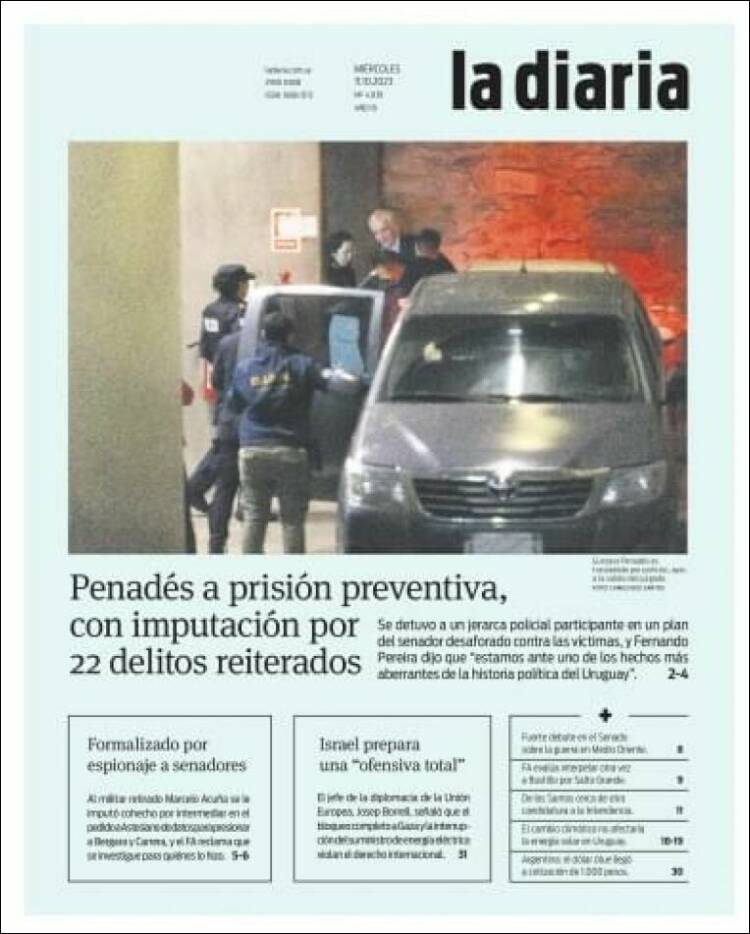 Portada de La Diaria (Uruguay)