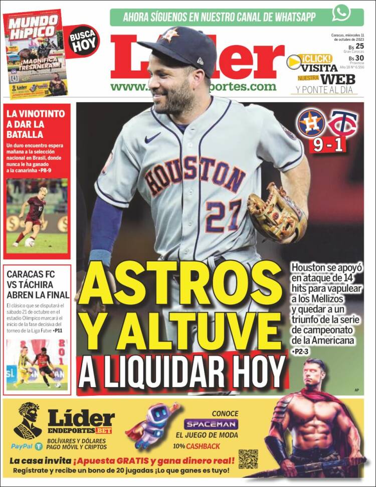 Portada de Lider en deportes (Venezuela)