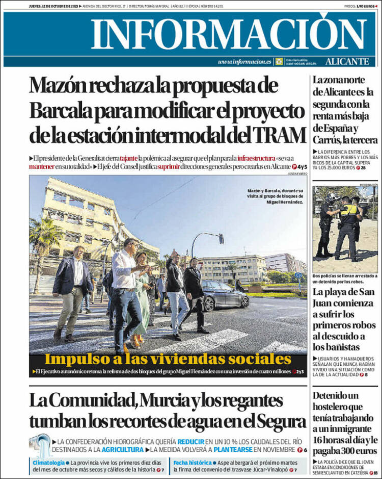 Portada de Diario Información (Espa&ntilde;a)