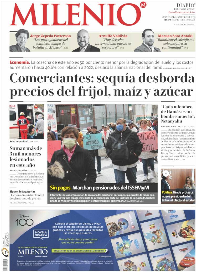 Portada de Milenio - Estado de México (México)