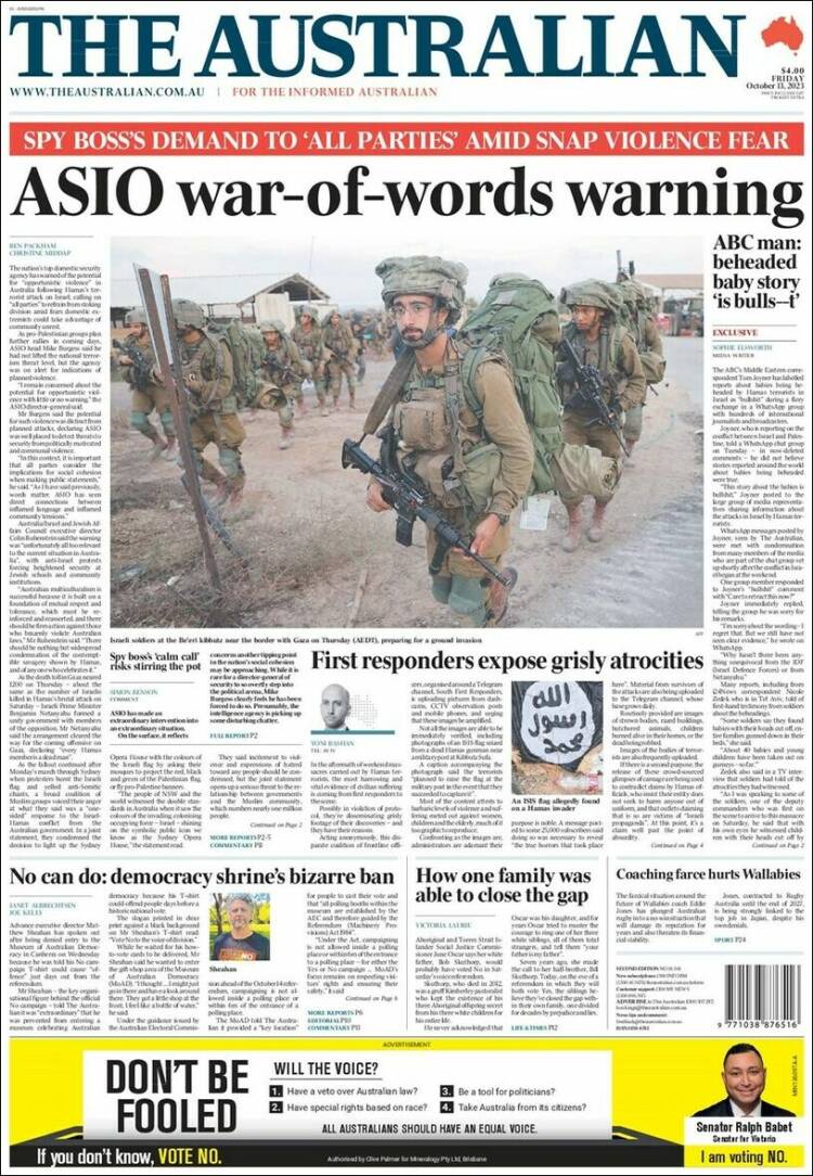 Portada de The Australian (Australia)