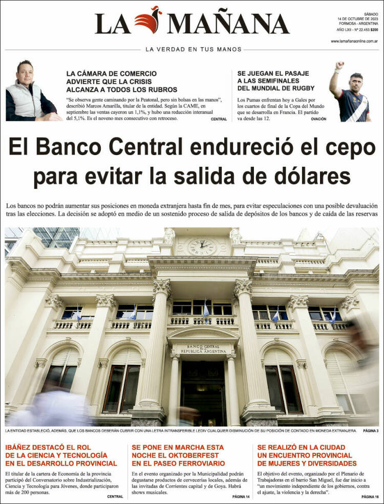 Portada de Diario La Mañana (Argentina)