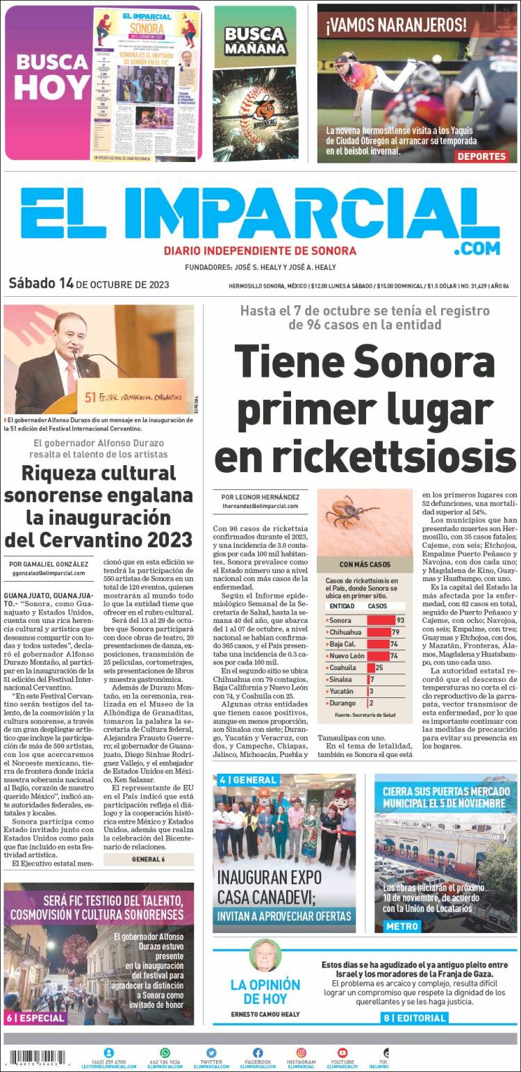 Portada de El Imparcial (México)