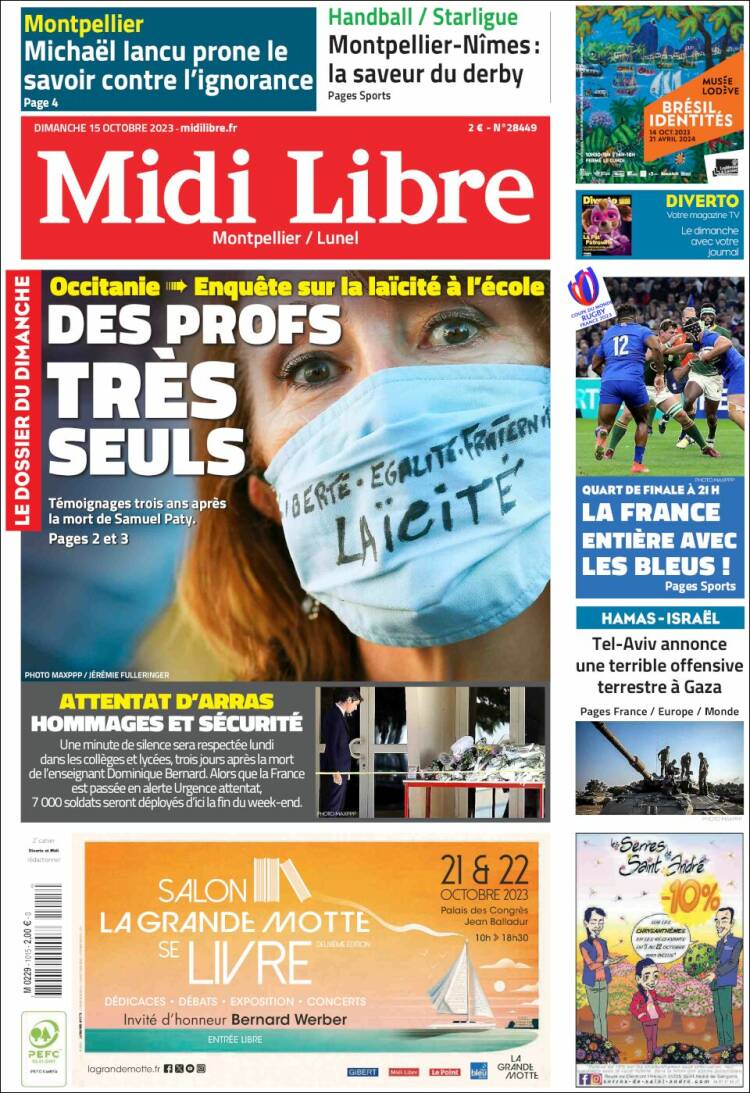 Portada de Midi Libre (Francia)