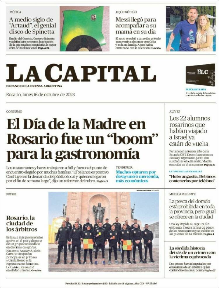 Portada de La Capital - Rosario (Argentina)