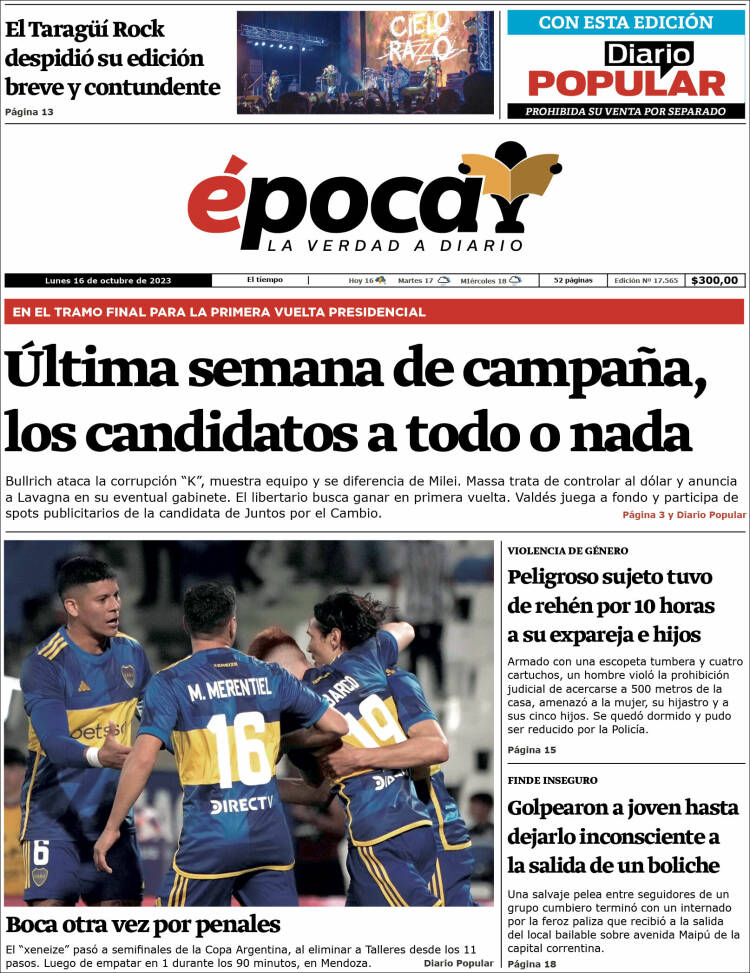 Portada de Diario Época (Argentina)