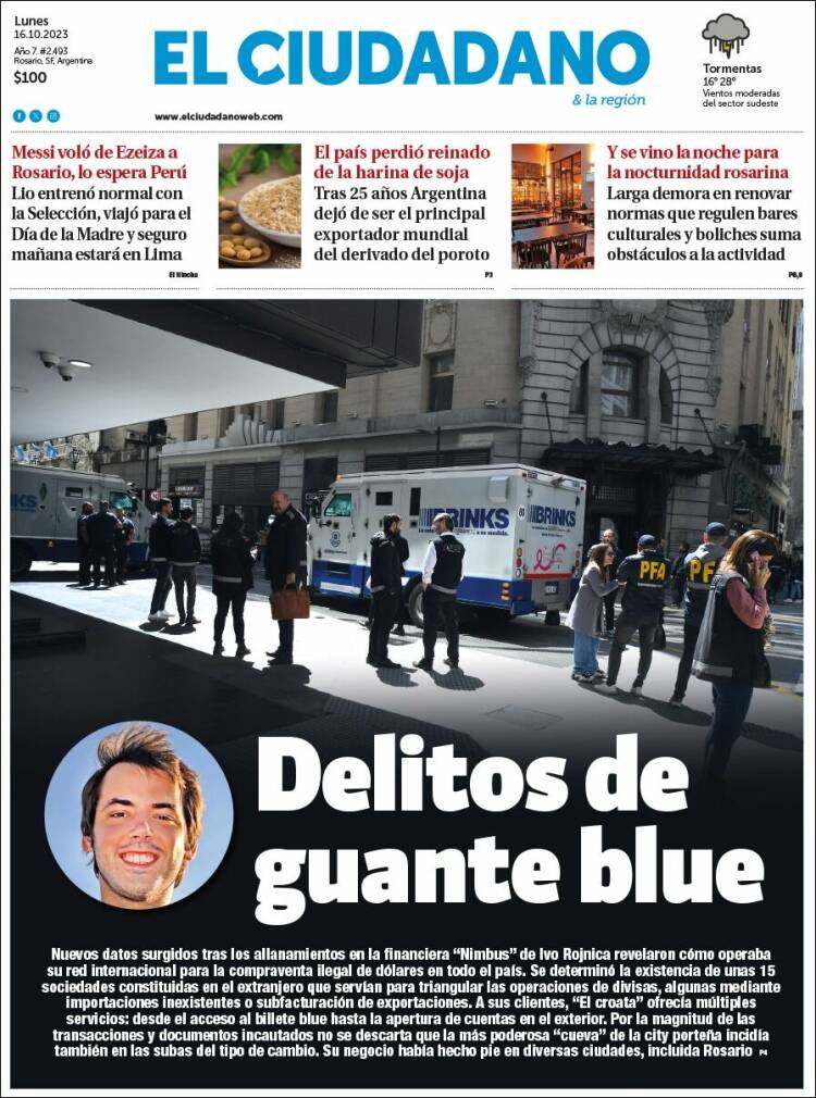 Portada de Diario El Ciudadano (Argentina)