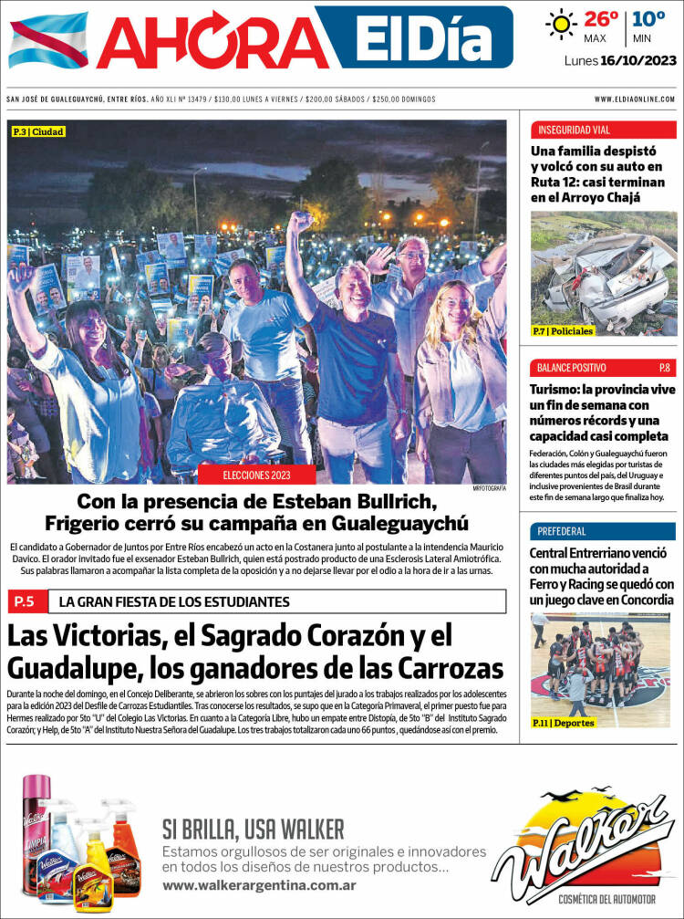 Portada de El Día de Gualeguaychú (Argentina)