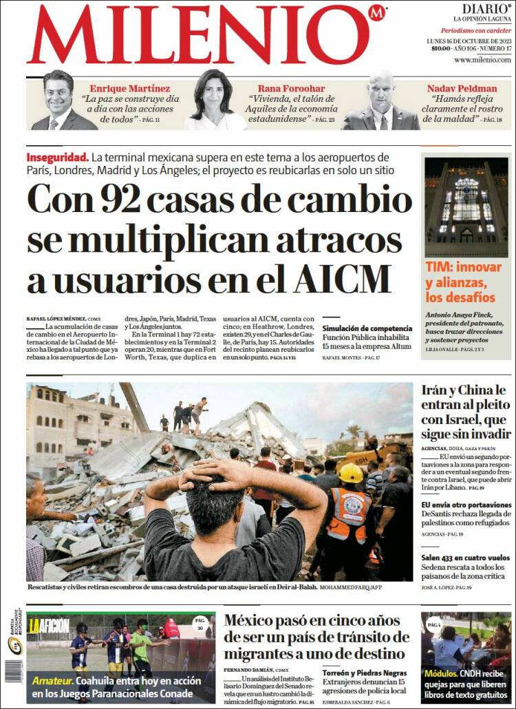 Portada de Milenio - Laguna (M&eacute;xico)