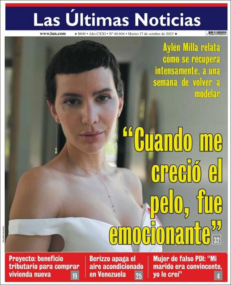 Portada de Las Últimas Noticias (Chile)