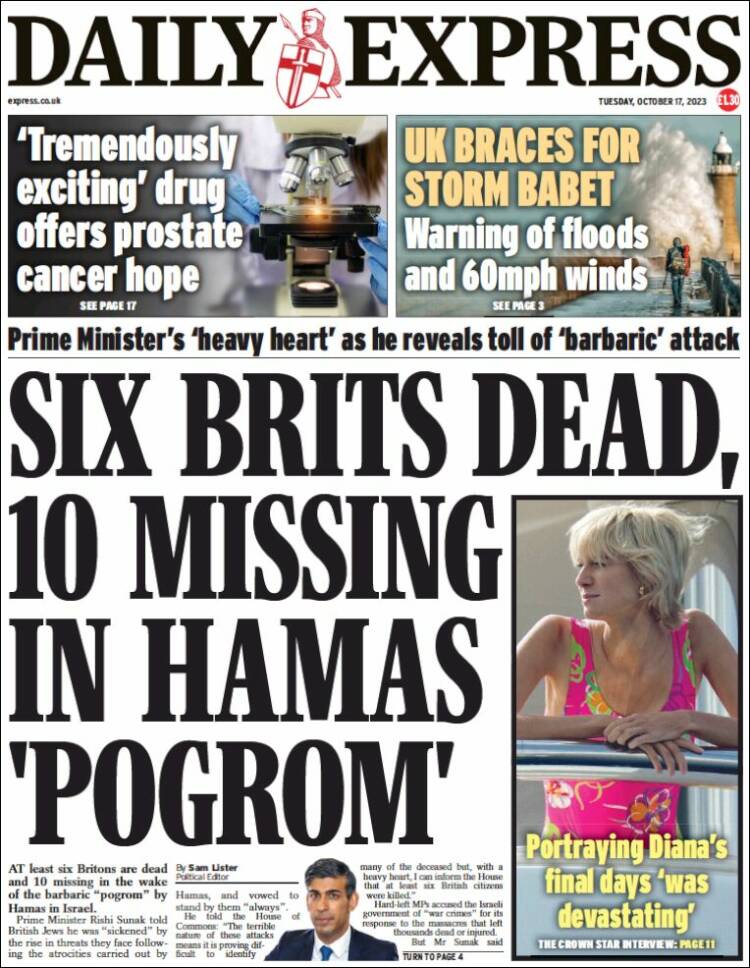 Portada de Daily Express (Reino Unido)