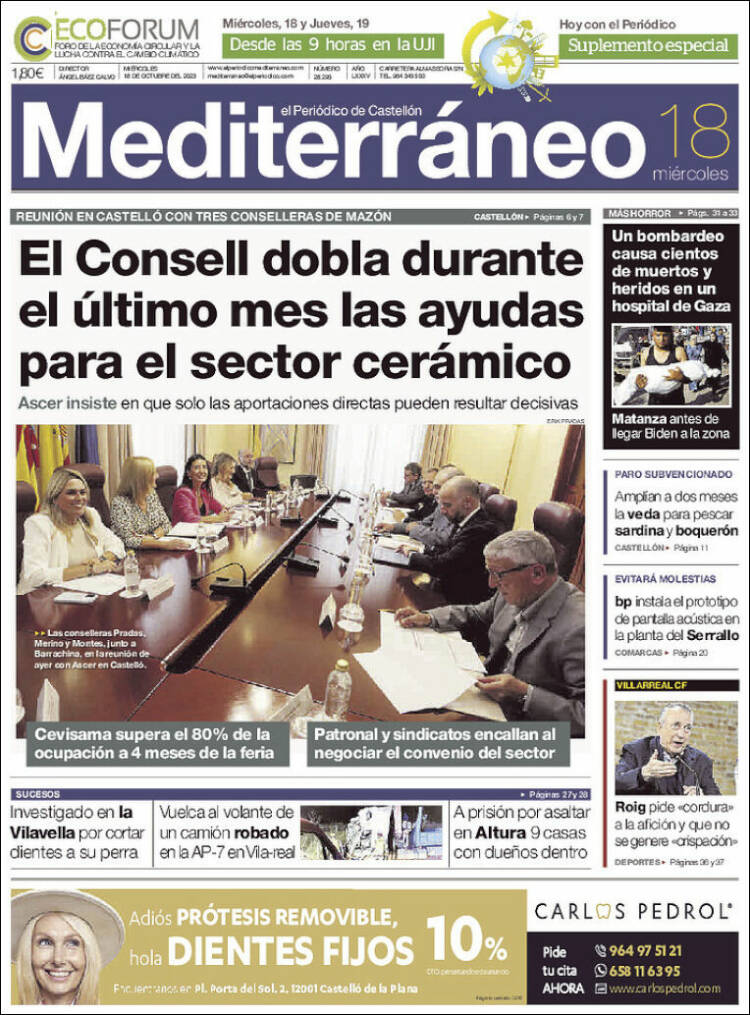 Portada de El Periódico Mediterraneo (España)