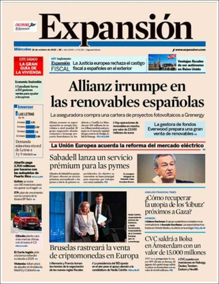 Portada de Expansión (España)