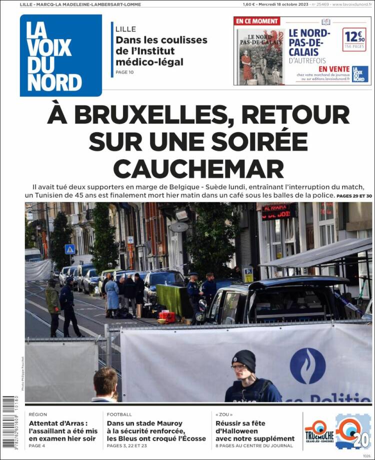 Portada de La Voix du Nord (Francia)