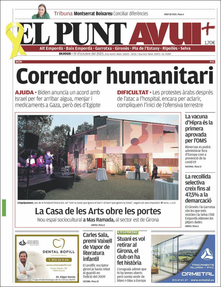 Portada de El Punt Avui - Girona (España)