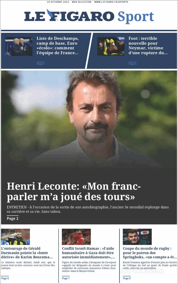 Portada de Le Figaro Sport (Francia)