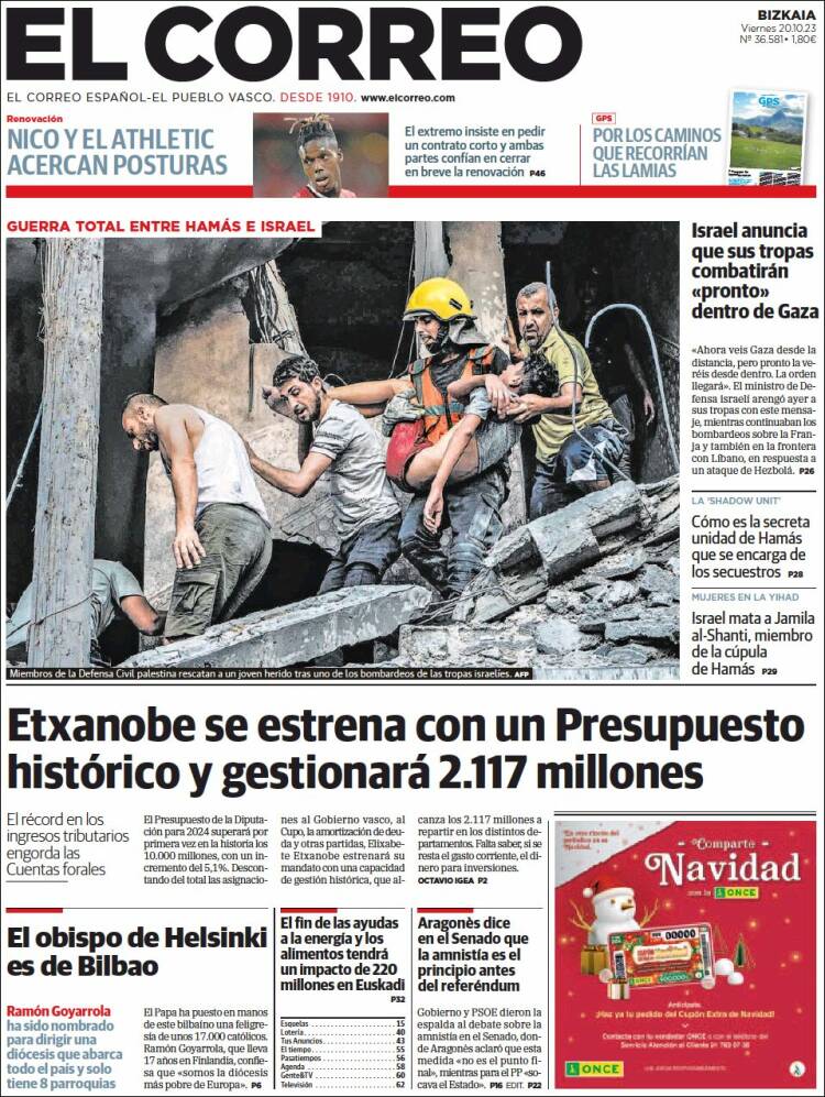 Portada de El Correo (España)