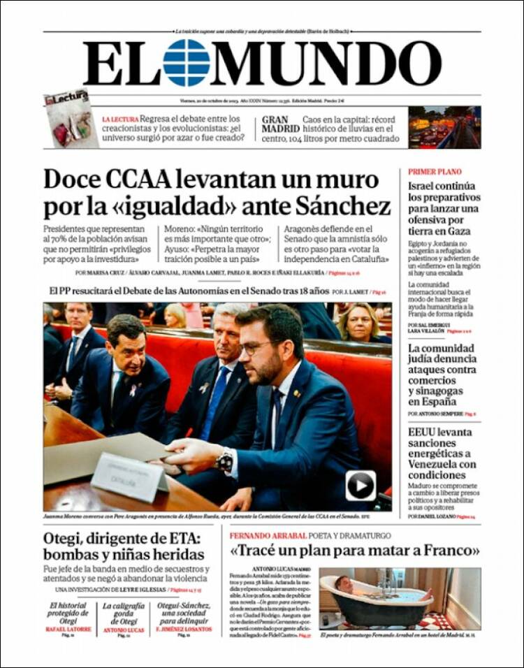 Portada de El Mundo (España)