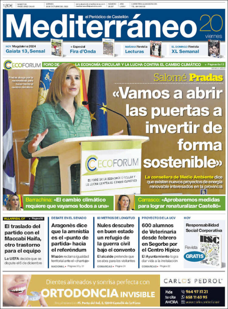 Portada de El Periódico Mediterraneo (España)