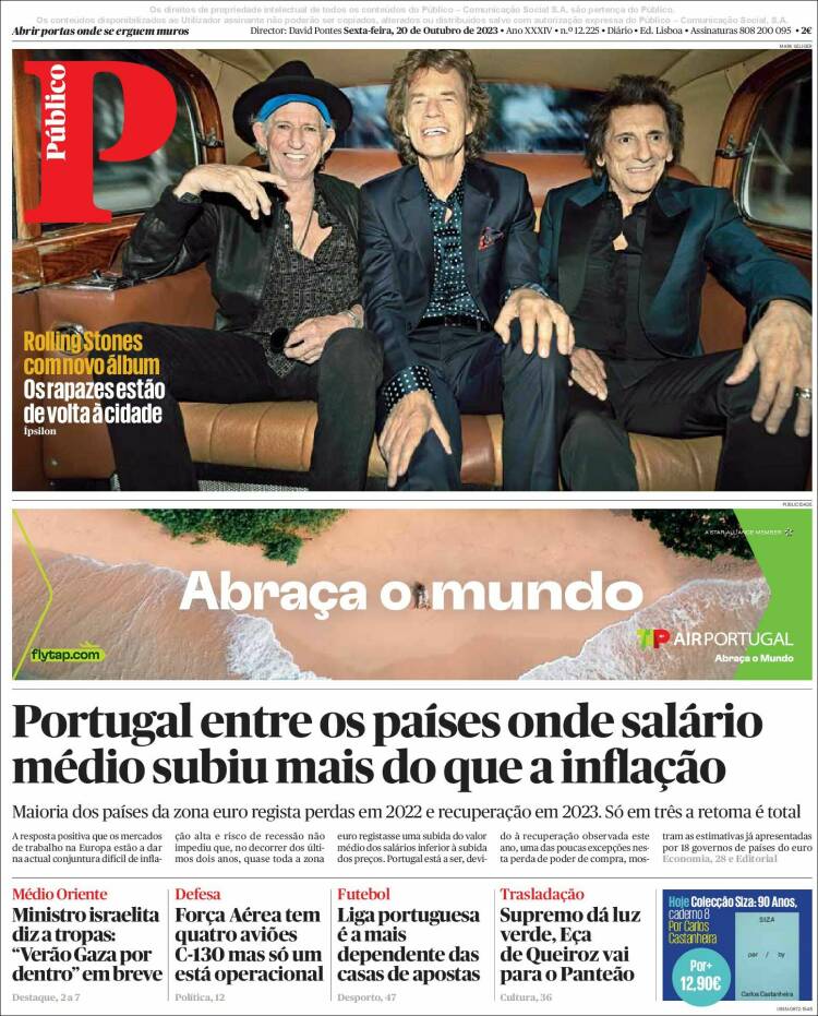 Portada de Público (Portugal)