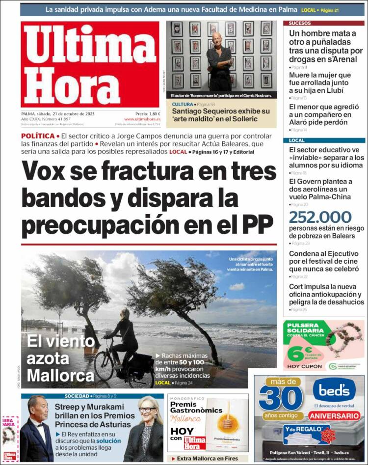 Portada de Última Hora (España)