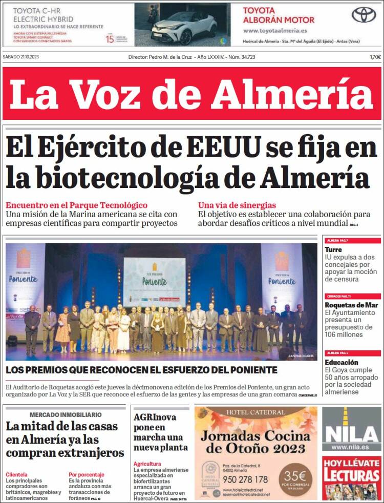 Portada de La Voz de Almería (España)