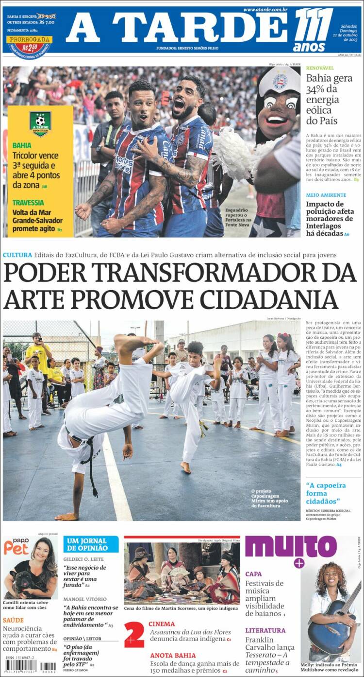 Portada de Diário A Tarde (Brasil)