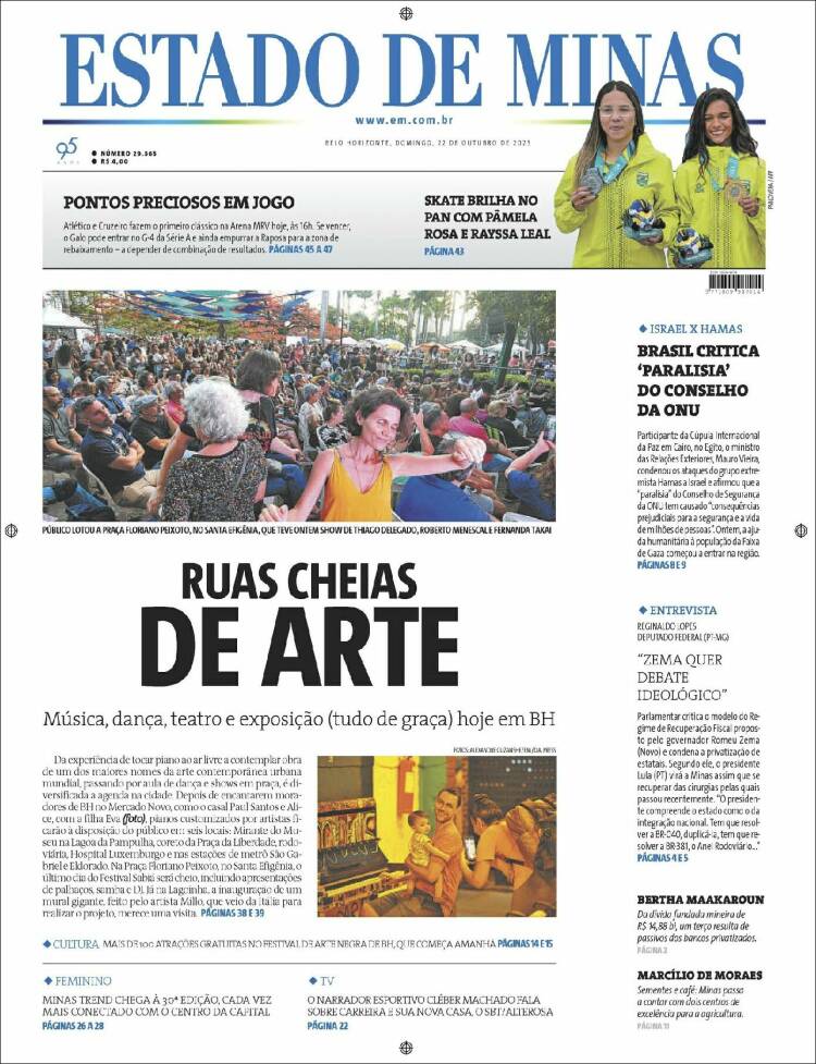 Portada de Jornal Estado de Minas (Brasil)