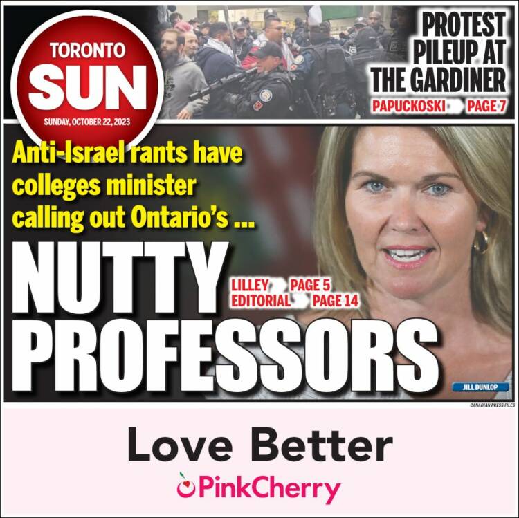 Portada de The Toronto Sun (Canad&aacute;)